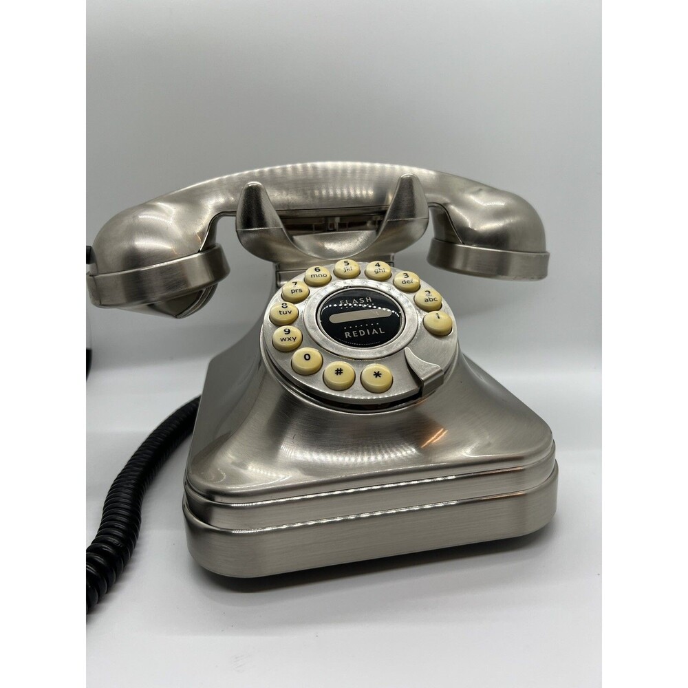 Pottery Barn teen phone telephone Grand Vintage look Retro Push Button Table